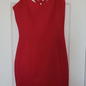 Red strappy cocktail dress